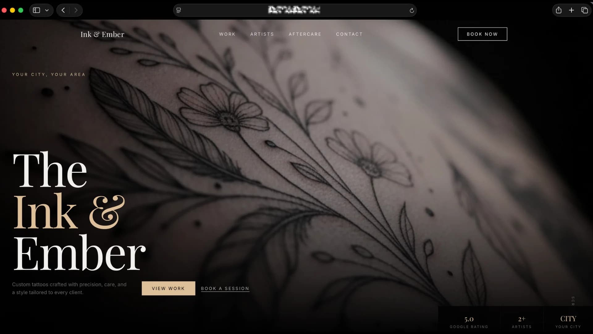 Creative Tattoo Portfolio Website Design