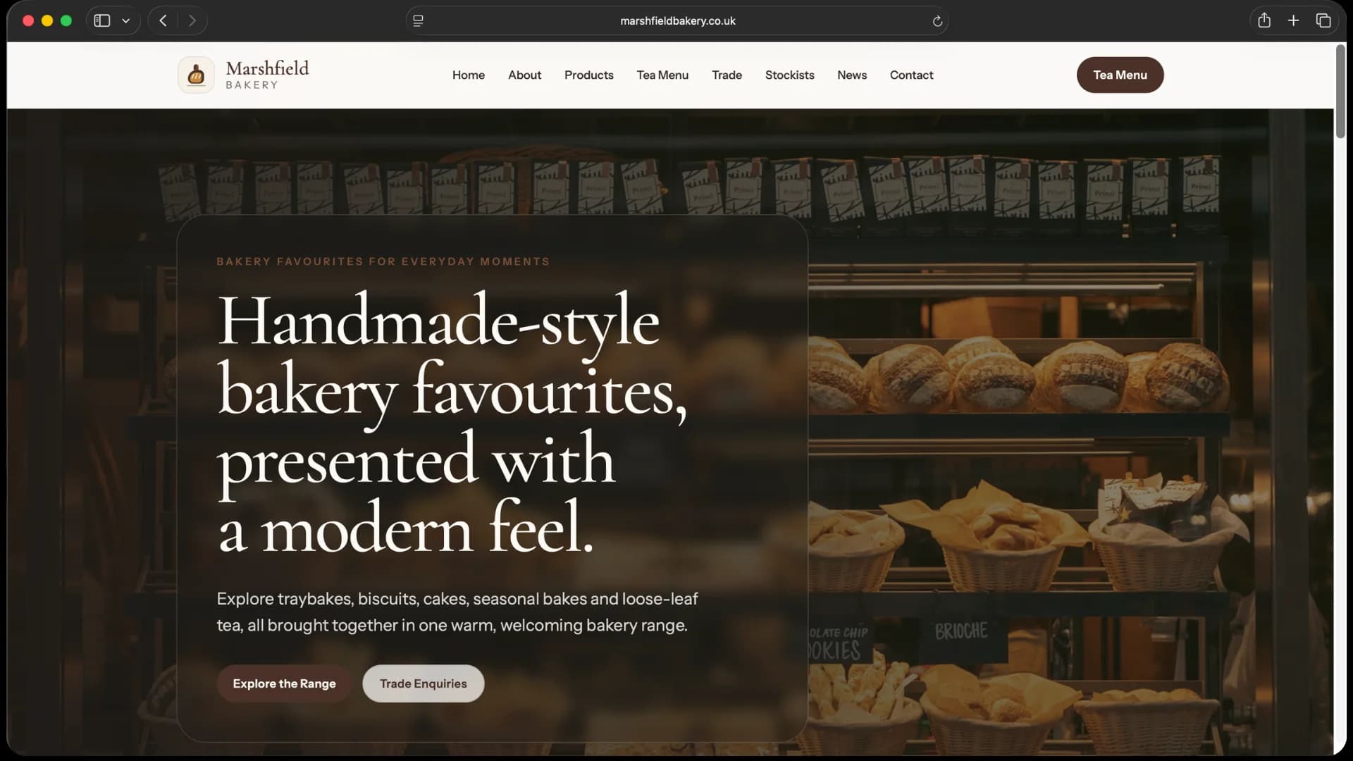 Marshfield Bakery Website Design