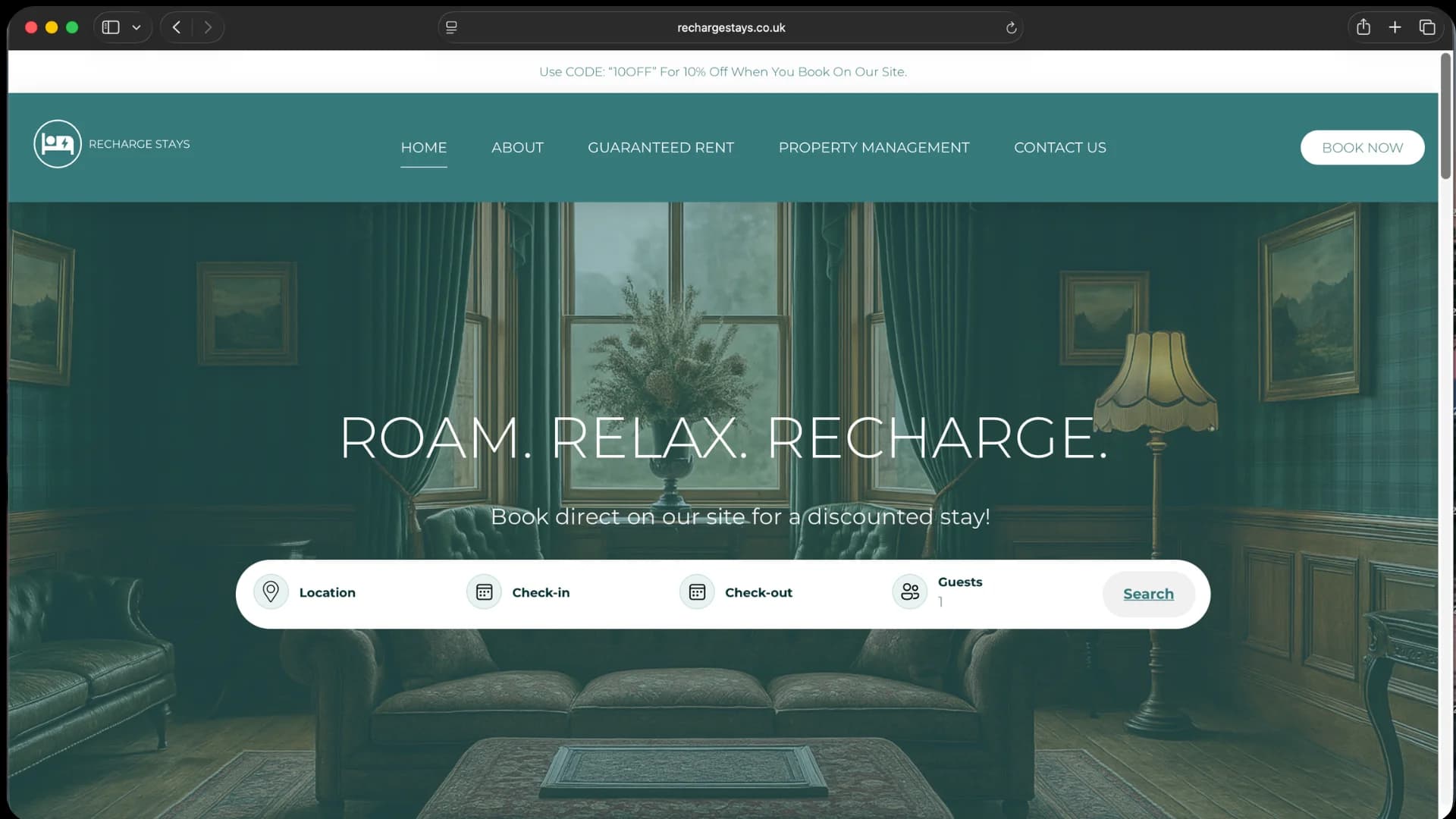 Recharge Stays - Изграждане на уебсайт за краткосрочни наеми